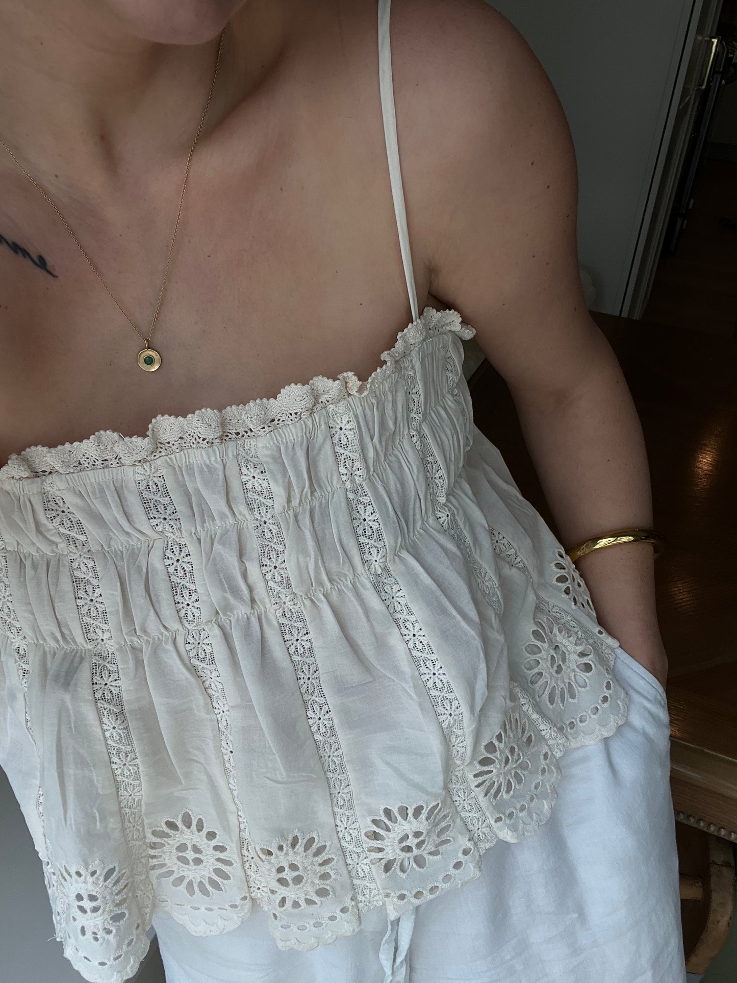 Lana Cotton Eyelet Top