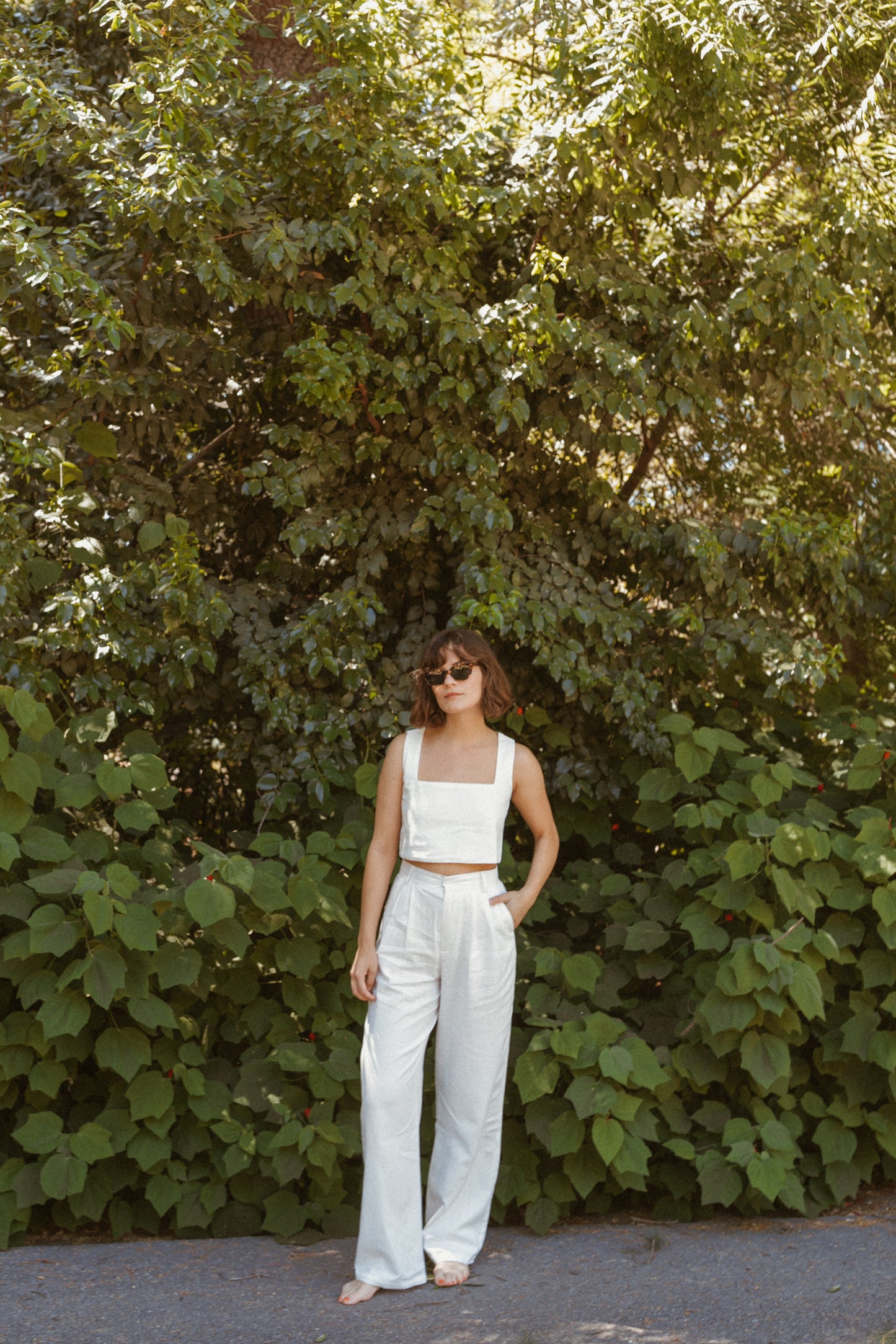 Quincy Linen Crop Top