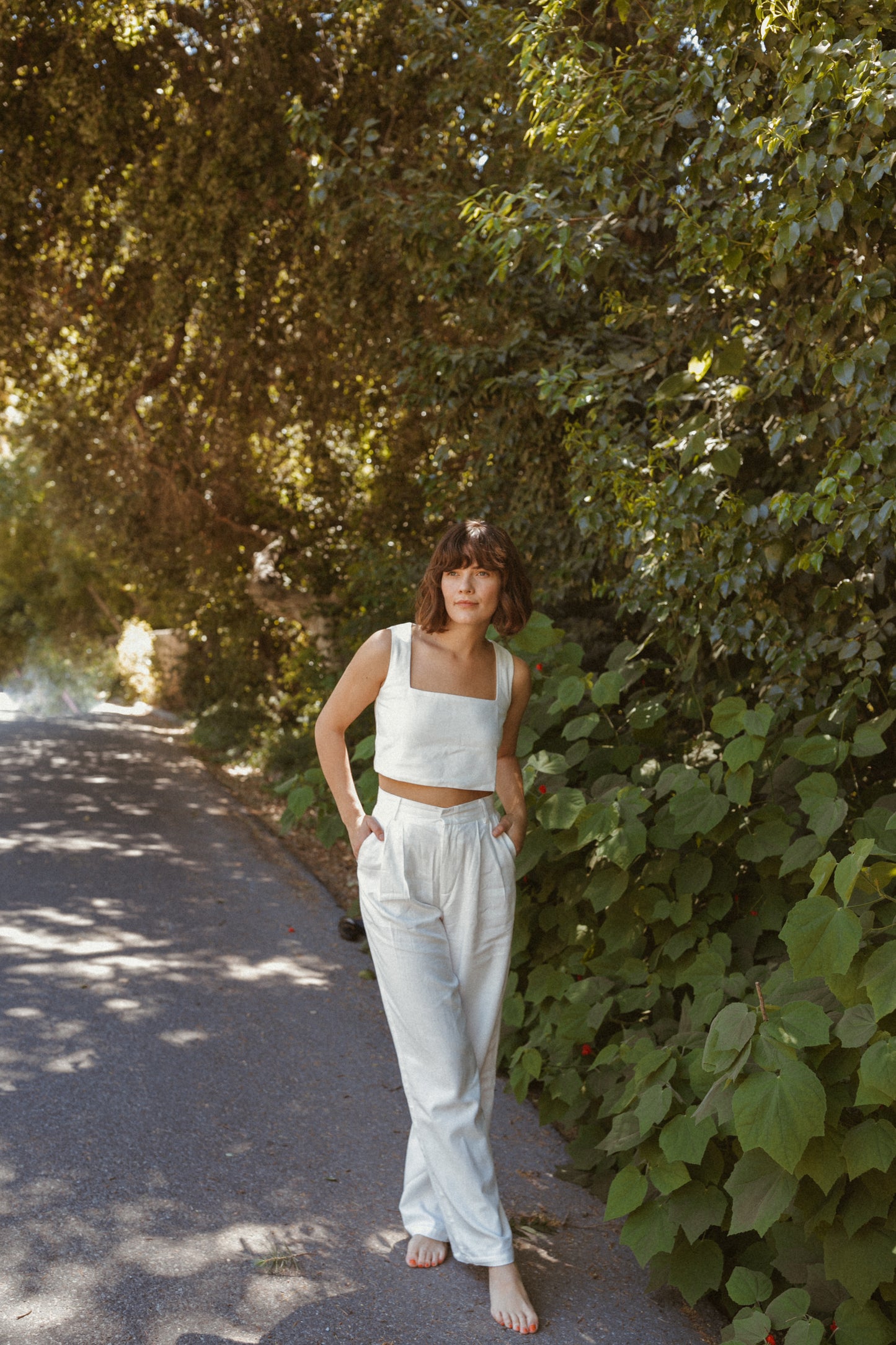 Quincy Linen Crop Top