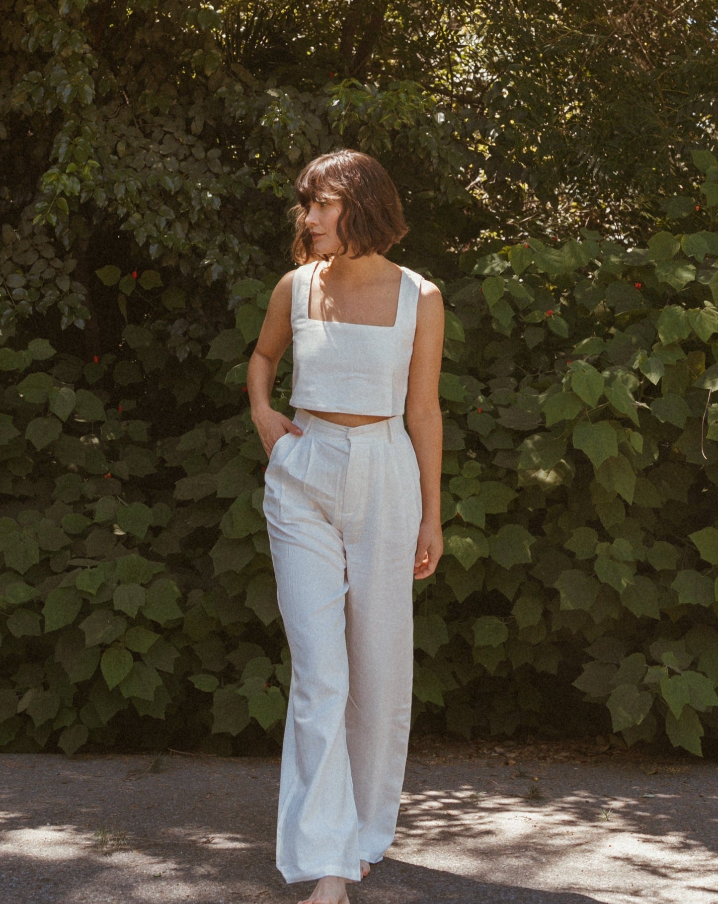 Quincy Linen Crop Top