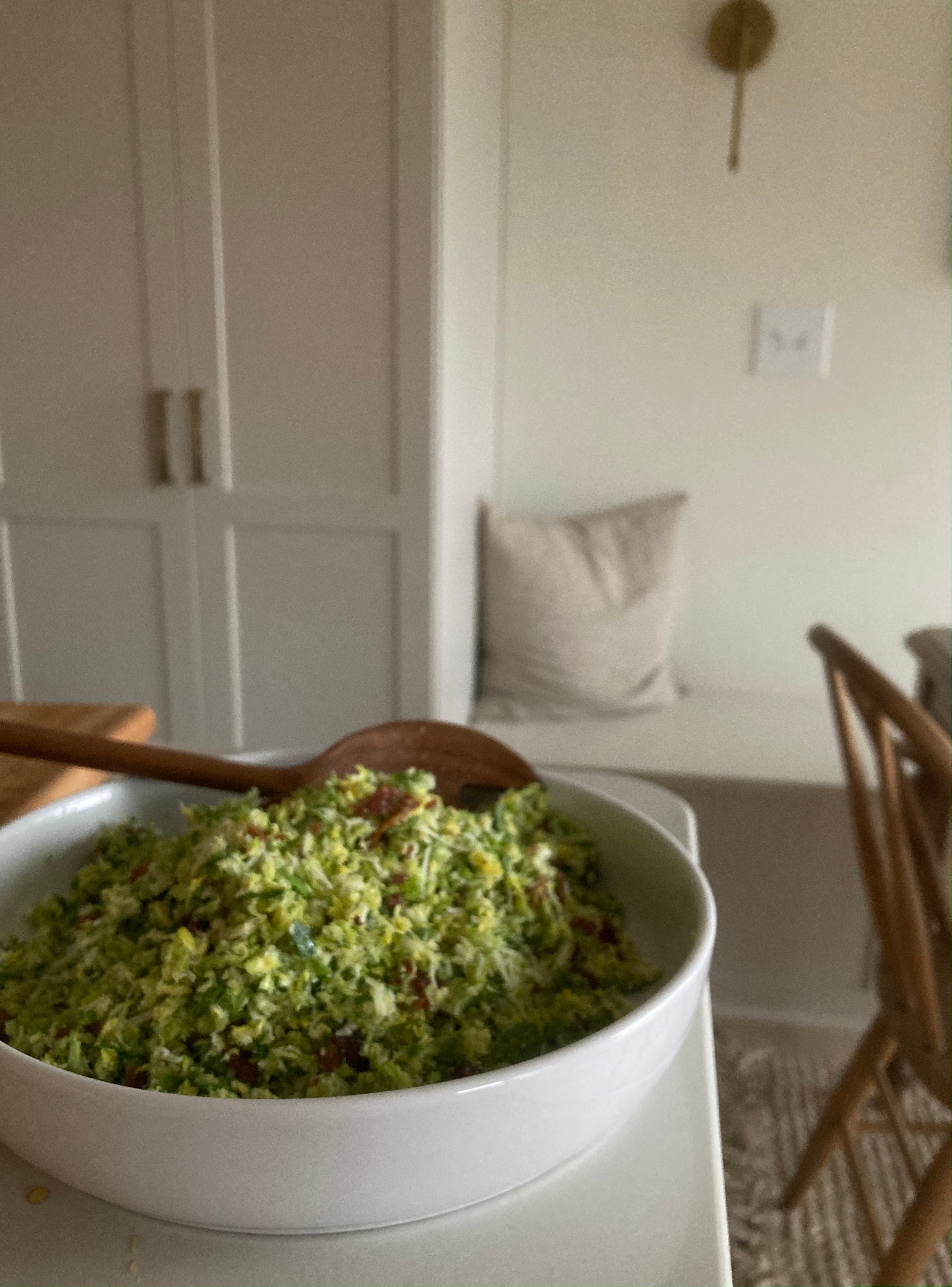 Brussel Sprout Salad with Bacon & Pear