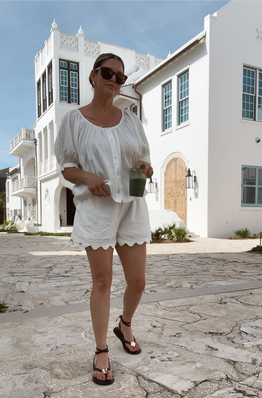 Scallop Linen Shorts