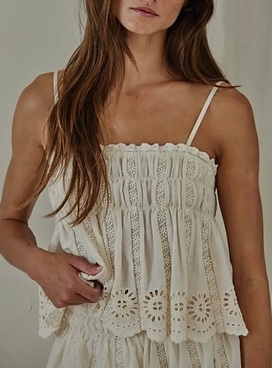 Lana Cotton Eyelet Top