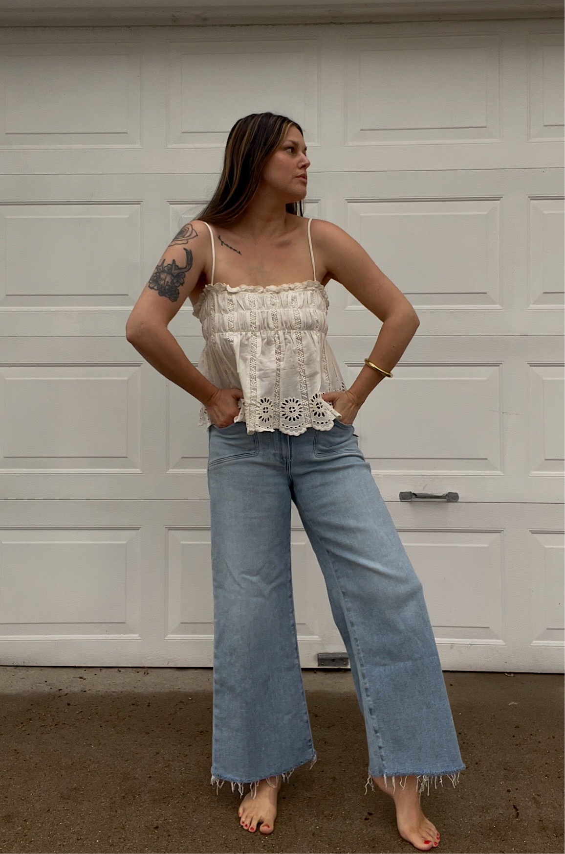 Lana Cotton Eyelet Top
