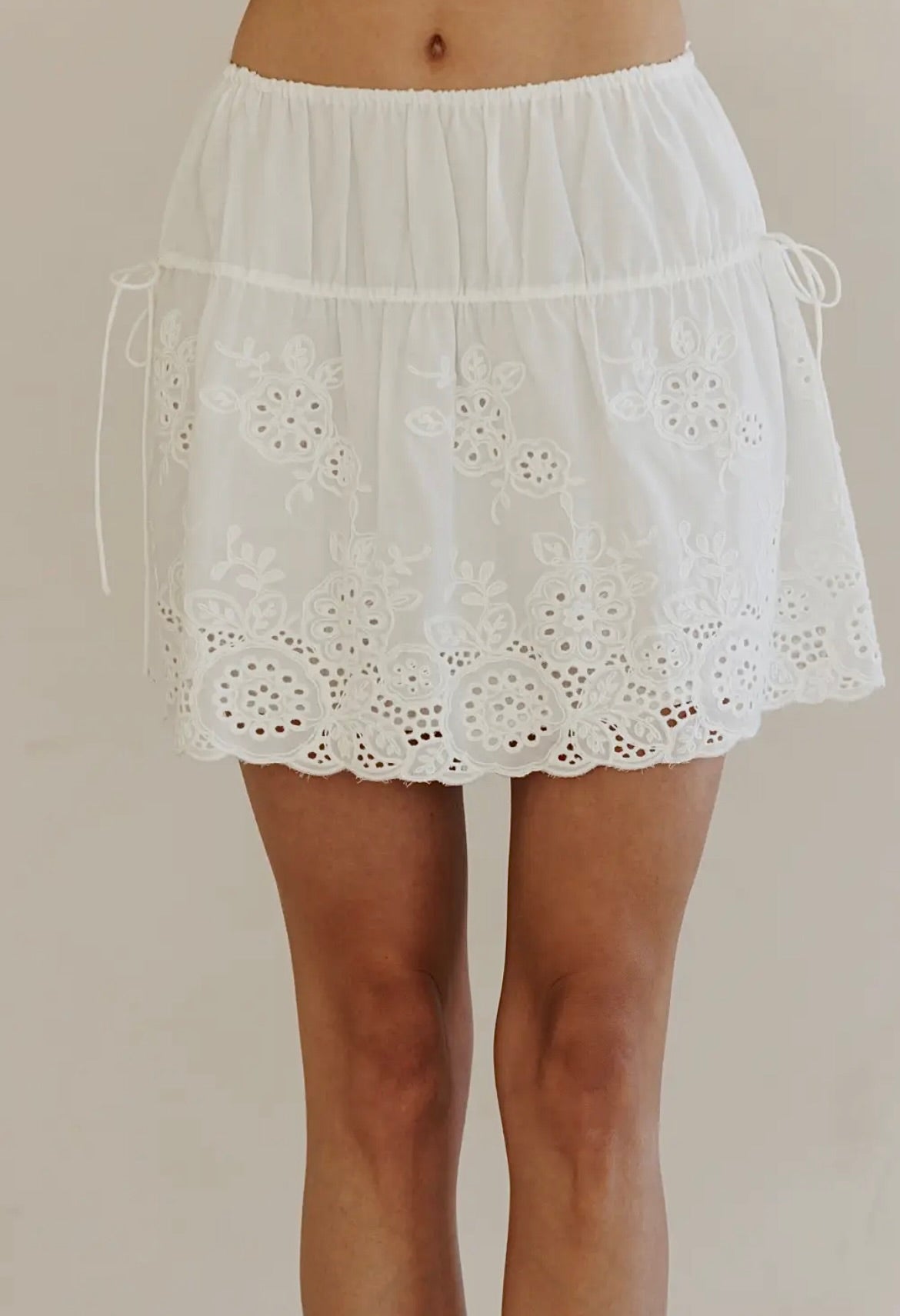 Felicity Eyelet Mini Skirt