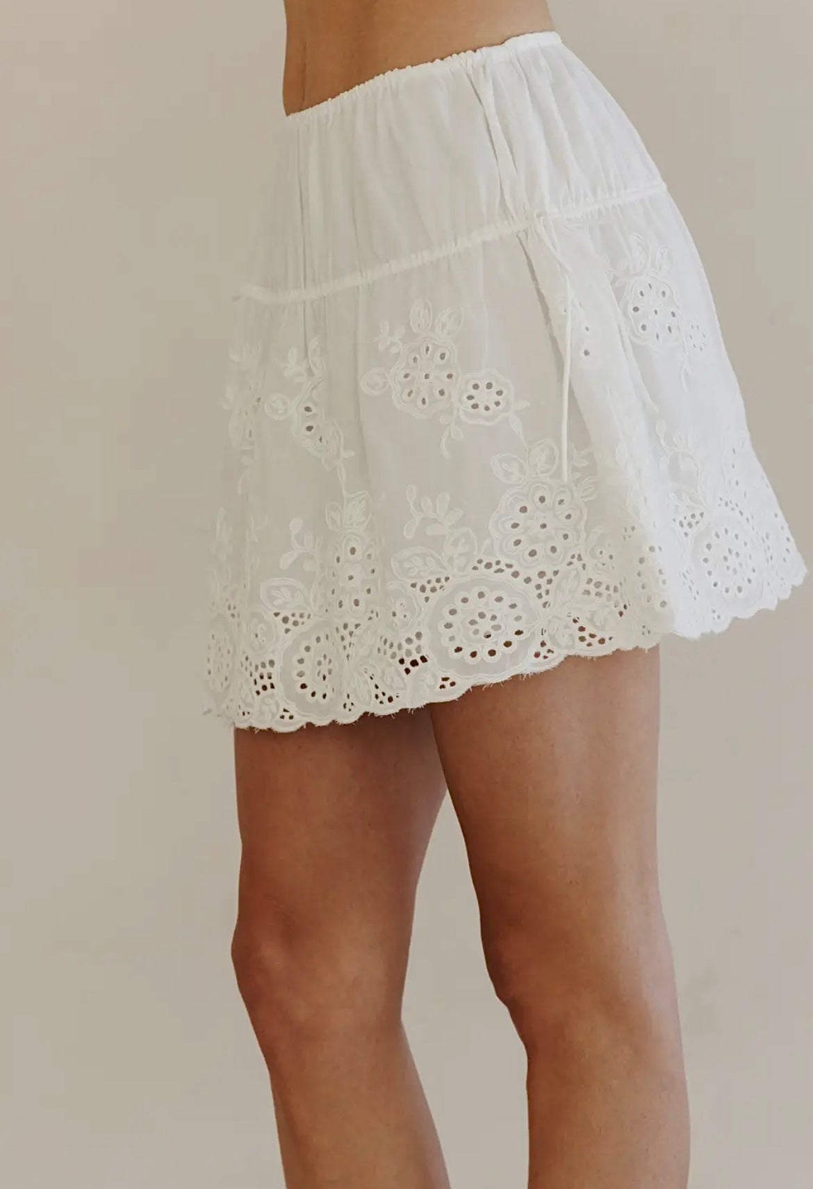 Felicity Eyelet Mini Skirt