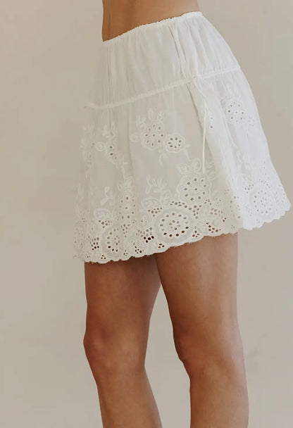 Felicity Eyelet Mini Skirt