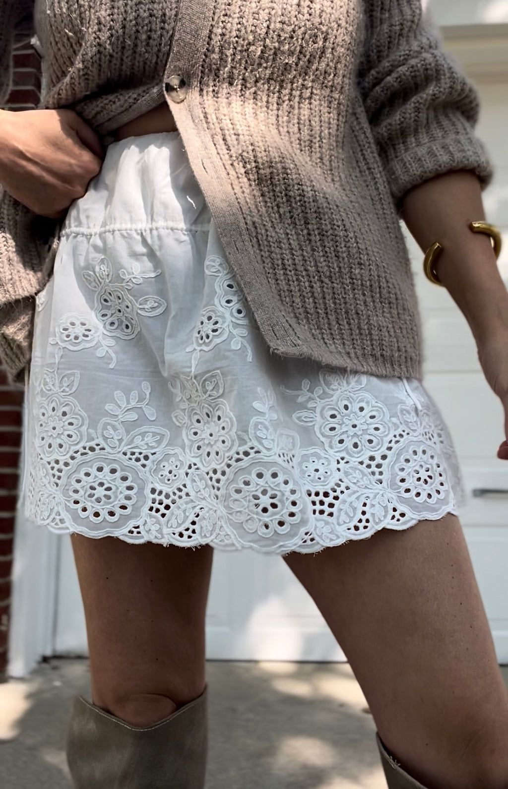 Felicity Eyelet Mini Skirt