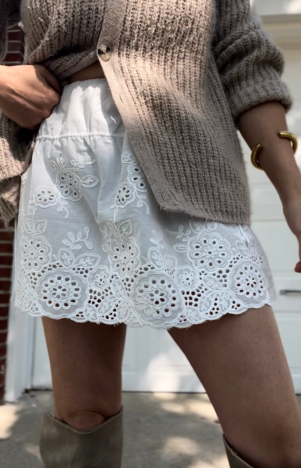 Felicity Eyelet Mini Skirt