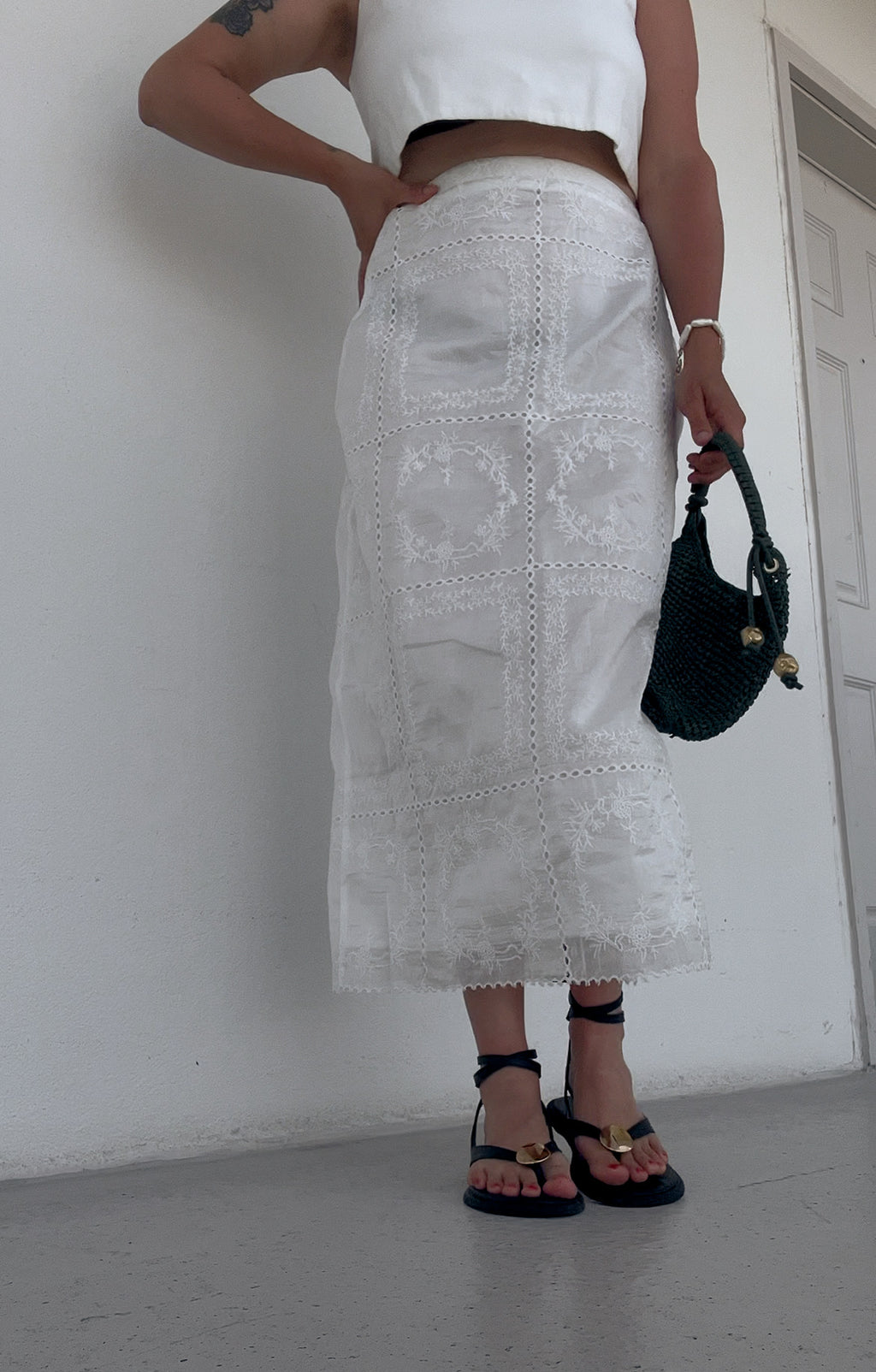 Emerson Cotton Eyelet Skirt