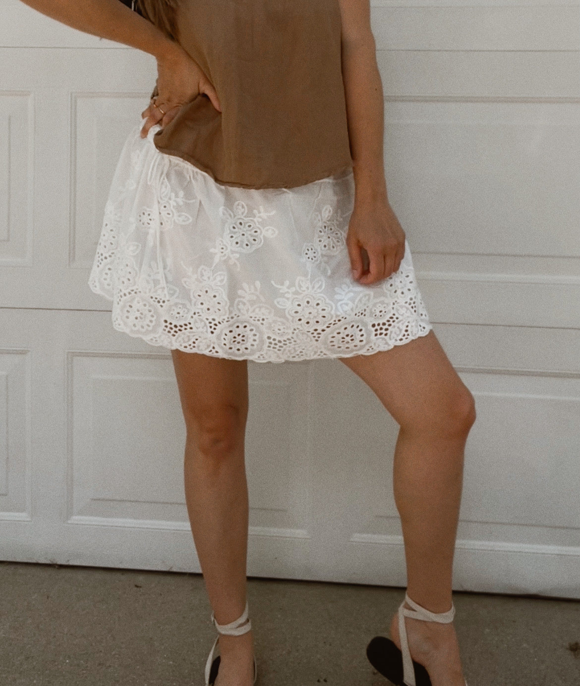 Felicity Eyelet Mini Skirt