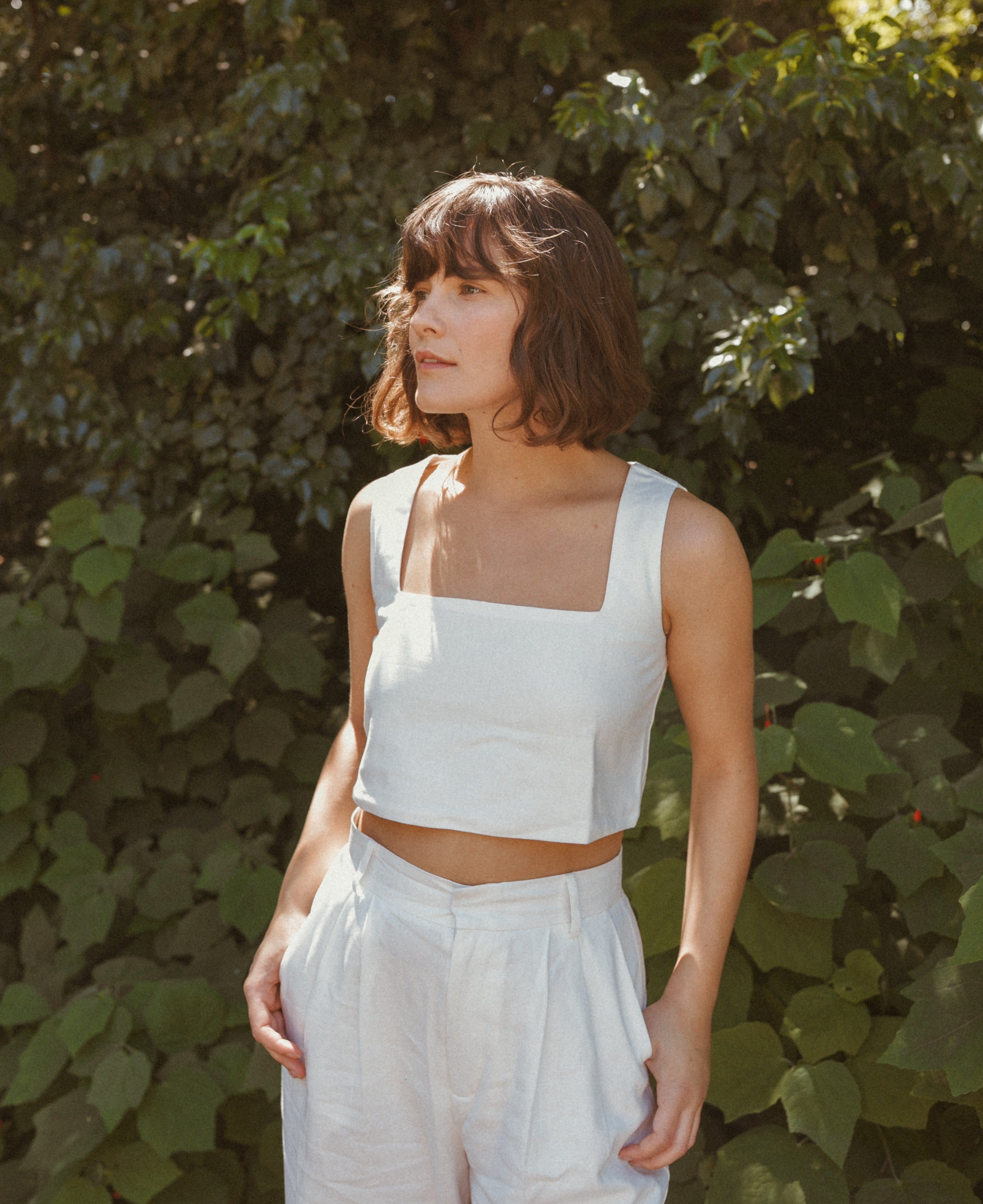 Quincy Linen Crop Top