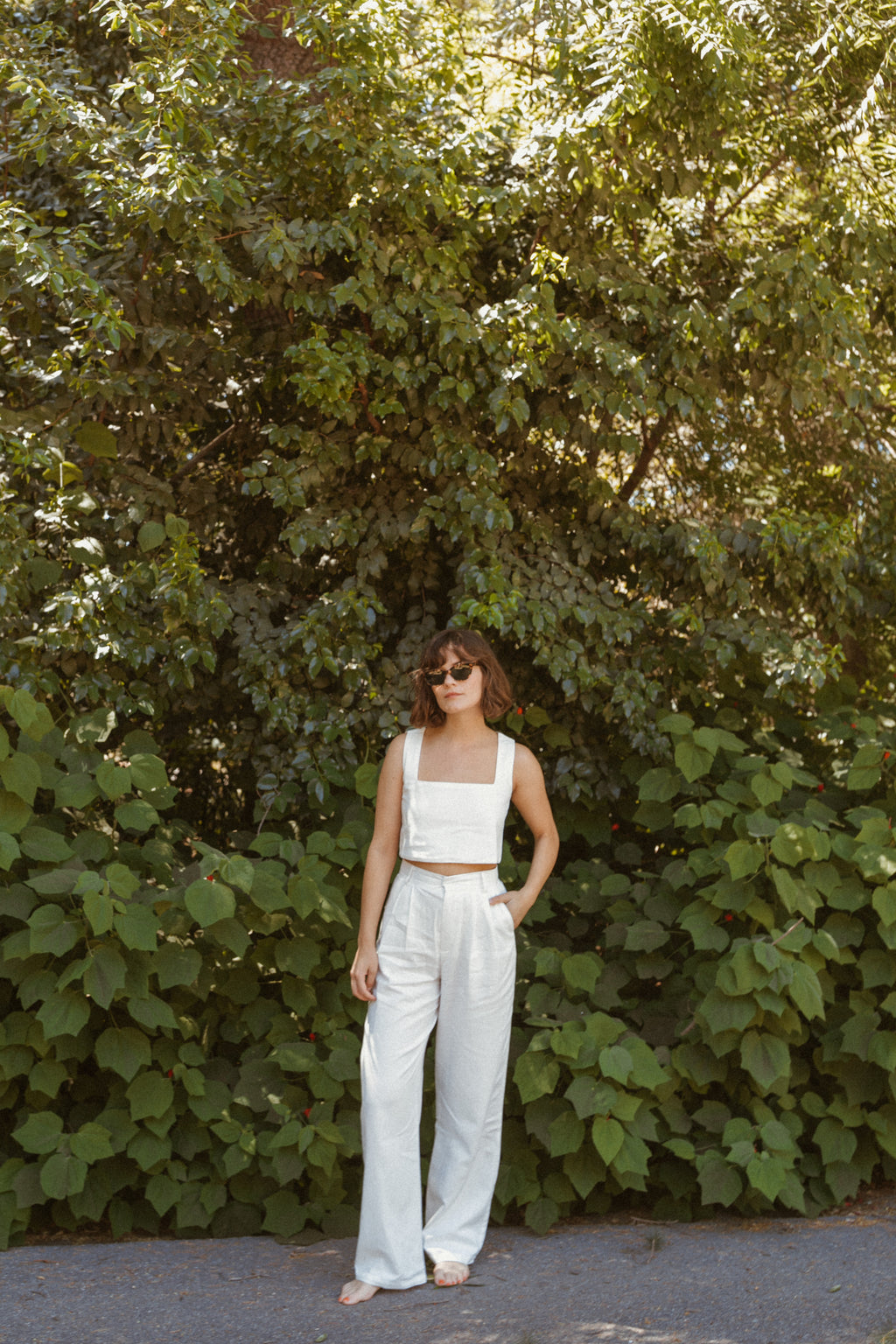 Quincy Linen Crop Top