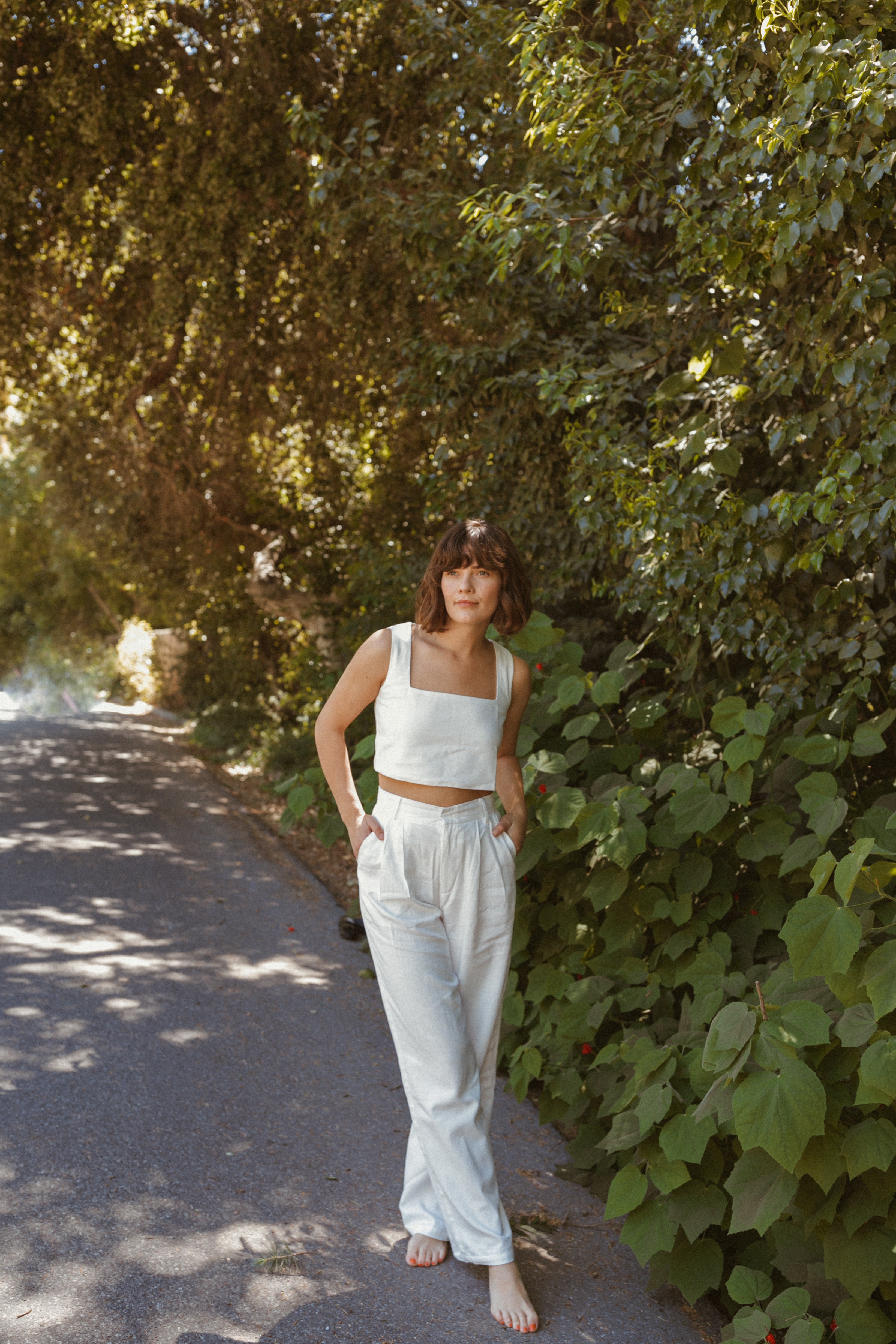 Quincy Linen Crop Top