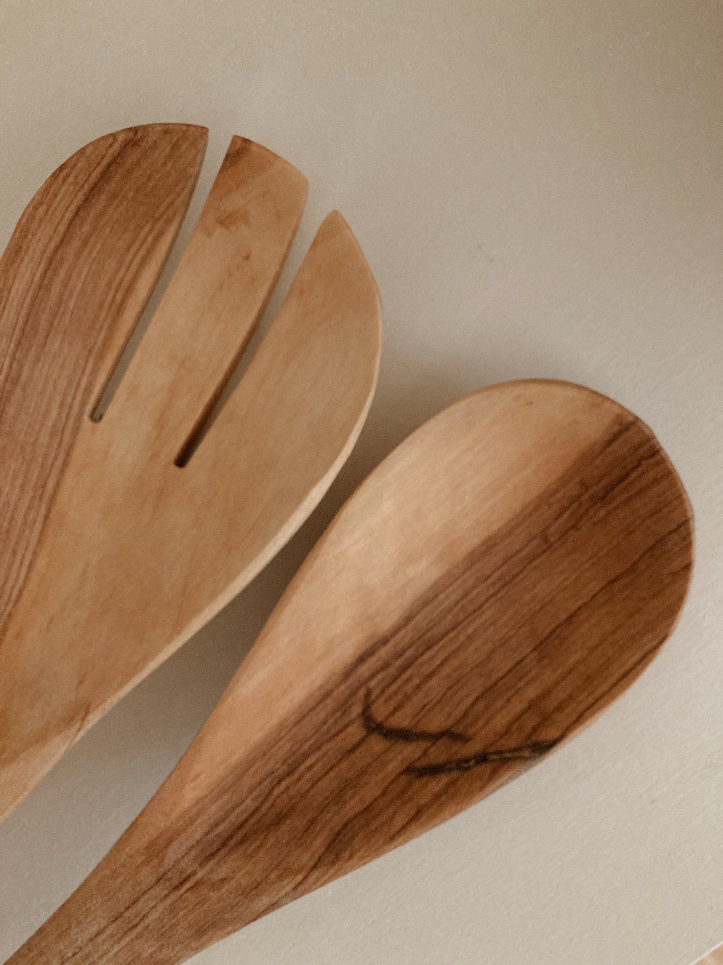 Handcarved Olive wood Salad Servers