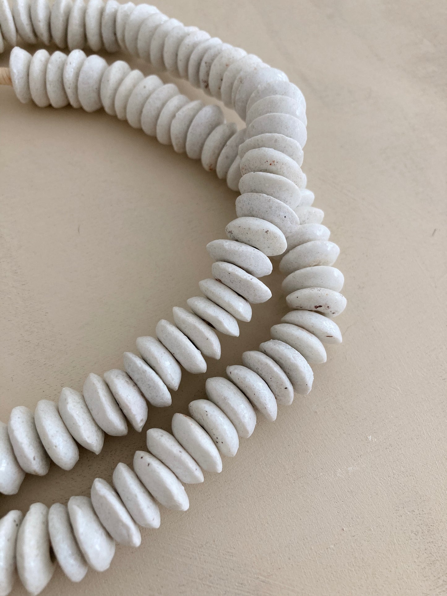 White Glass Saucer Beads